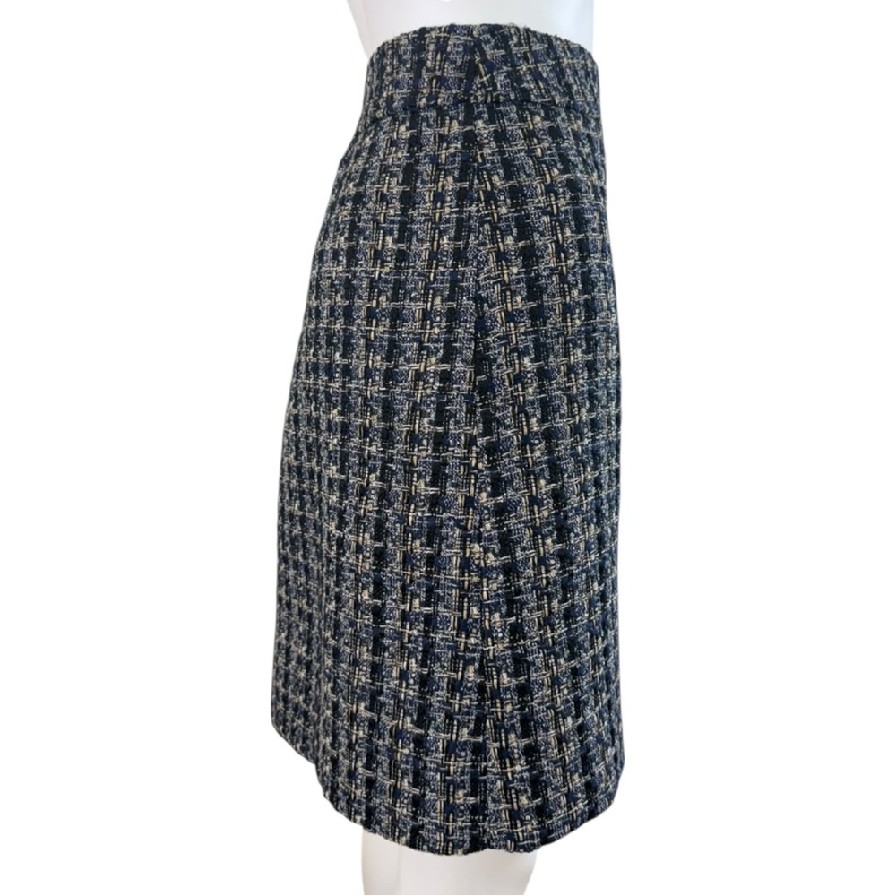 J. Crew Navy Tweed Skirt Size 14 O0705 - Picture 2 of 11